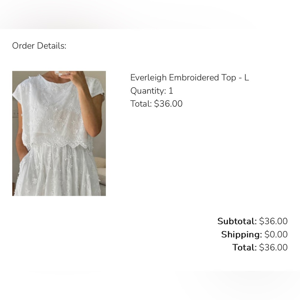 Talulah white top and skirt, embroidered, florals